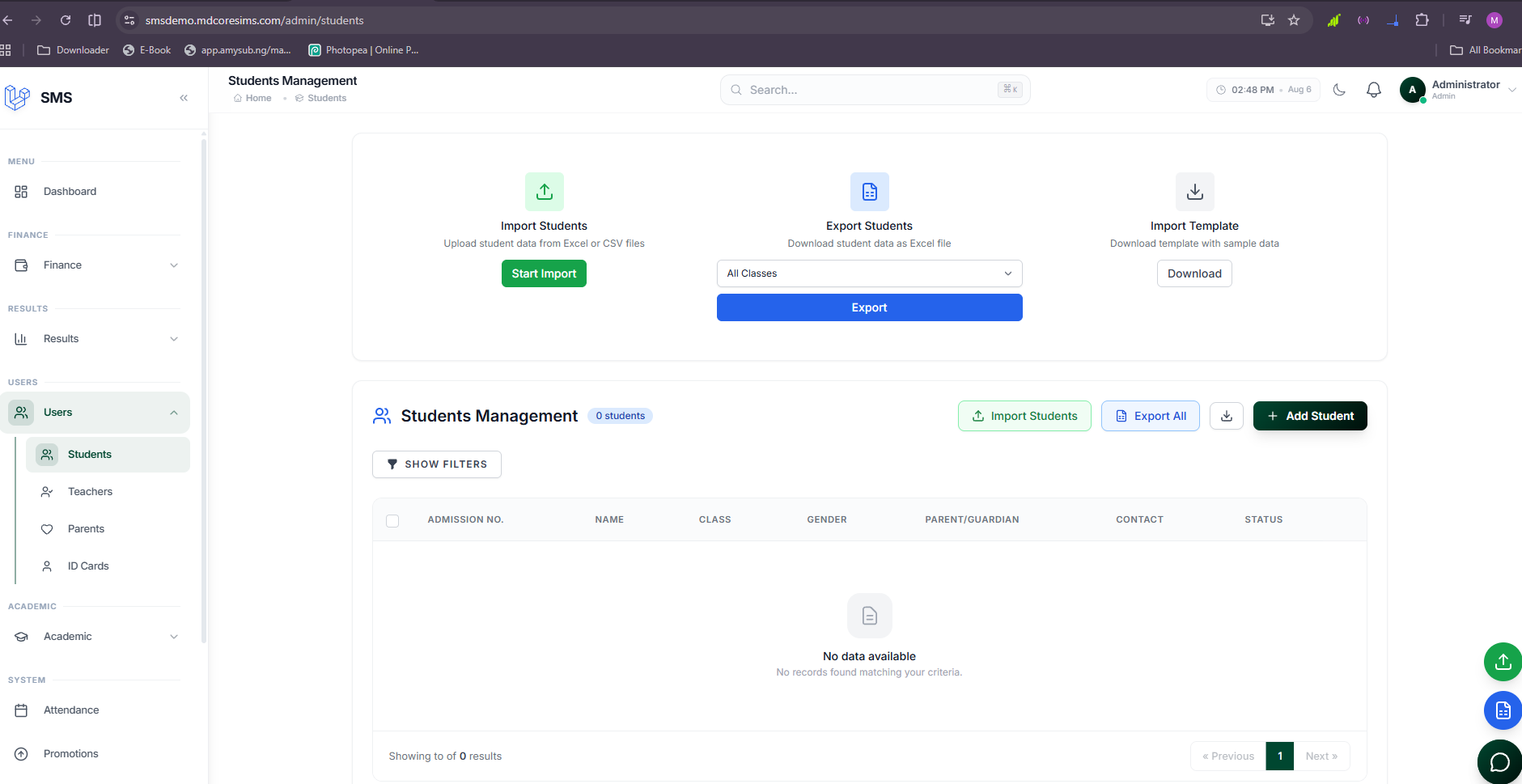 School Mangement System screenshot 2