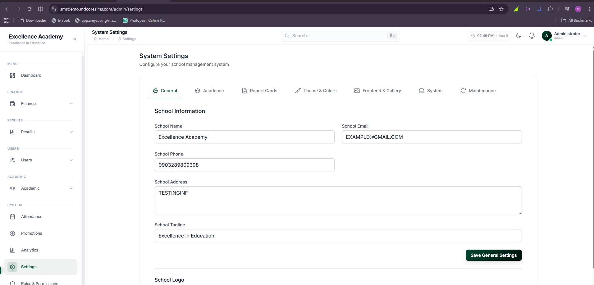 School Mangement System screenshot 3